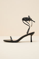 Sharlee Black Lace-Up High Heel Sandals