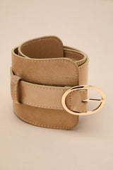 Frankie Beige Suede Wide Belt