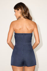 Opaline Navy Blue Strapless Skort Romper