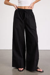 Brisa Black Cuffed Wide-Leg Pants