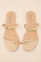 Vacay Natural Raffia Slide Sandals