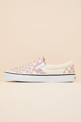 Classic Misty Mauve Checkerboard Rhinestone Slip-On Sneakers