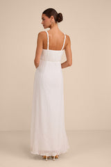 Alana White Textured Sleeveless Maxi Dress