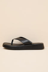 Mallorca Black Platform Thong Sandals
