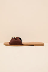 Nara Brown Suede Slide Sandals