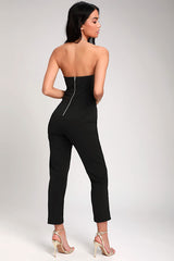Paint the Town Black Strapless Jumpsuit