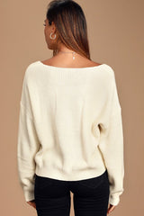 Feel it Still Ivory Knit Sweater