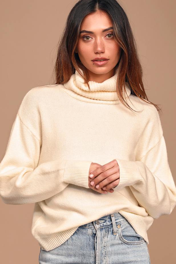 Amazing Memories Ivory Turtleneck Sweater