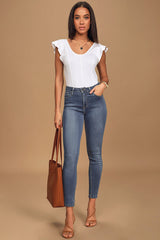 Aralia Medium Wash High-Rise Skinny Jeans