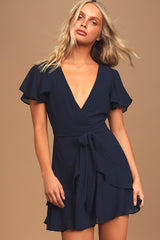Sweet Like You Navy Ruffled Mini Dress