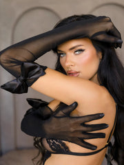 Bow Top Mesh Gloves