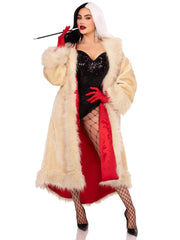 Villainess Satin Lined Faux-Fur Coat