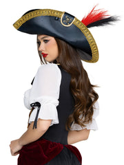 Pirate Hat with Faux Feather Detail