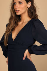 Love You So Navy Long Sleeve Maxi Dress