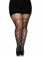 Drew Floral Vine Fishnet Tights