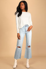 Verla Ivory Dolman Sleeve Sweater Top