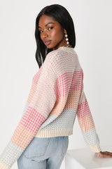 Effortlessly Cute Ivory Multi Pullover Sweater