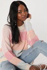 Effortlessly Cute Ivory Multi Pullover Sweater