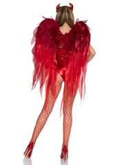 Devil Ombre Chiffon Wings and Horn Headband.