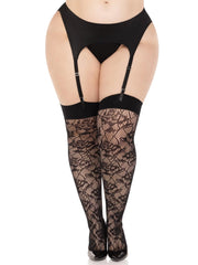 Wild Rose Net Thigh Highs