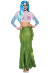 Shimmer Spandex Mermaid Costume Maxi Skirt