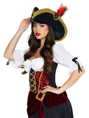 Pirate Hat with Faux Feather Detail