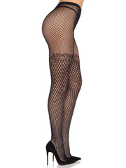 Gilded Grid Net Tights